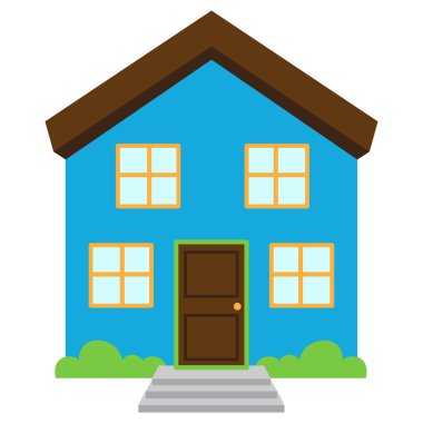 sevimli ve renkli izole vektör ev