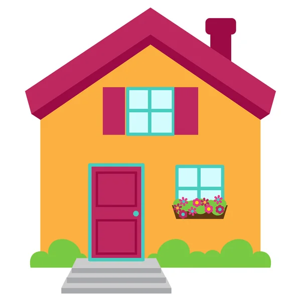 Cute and Colorful Isolated Vector Home — Stock Vector