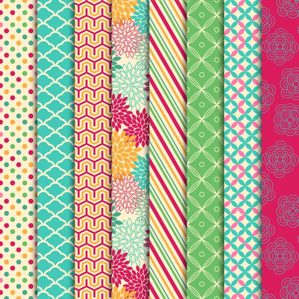 Vector Collection of Bright and Colorful Backgrounds or Digital Papers Vector Graphics