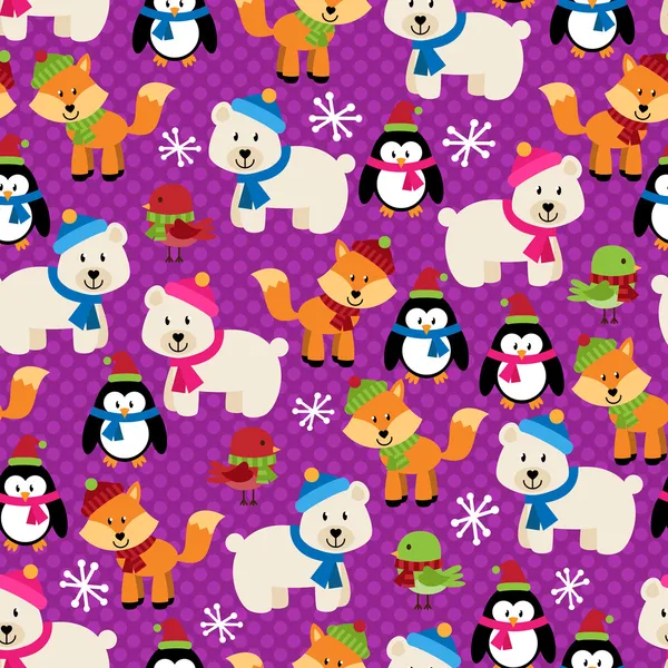 Vecteur sans couture Tileable Noël Themed fond à motifs — Image vectorielle