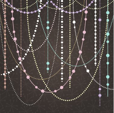 Abstract Vector Background with Hanging Garlands and Lights clipart