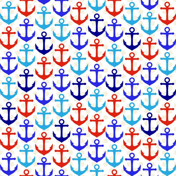 Seamless Tileable Nautical Themed Vector Background or Wallpaper — Stock Vector