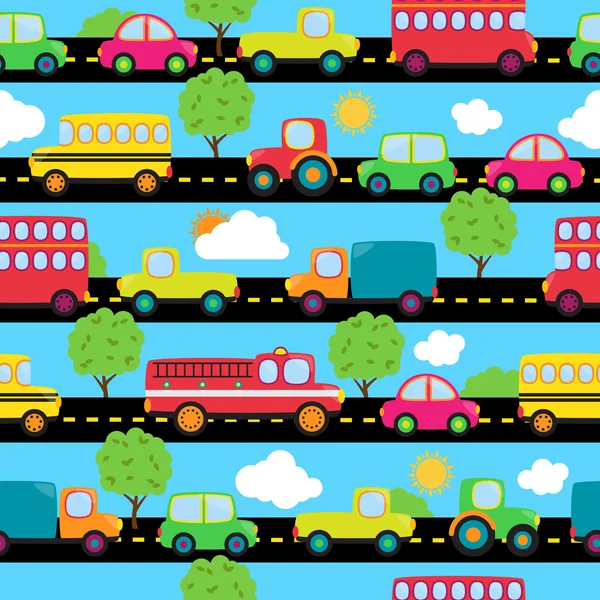 Transport Themed Seamless motif de fond amovible — Image vectorielle