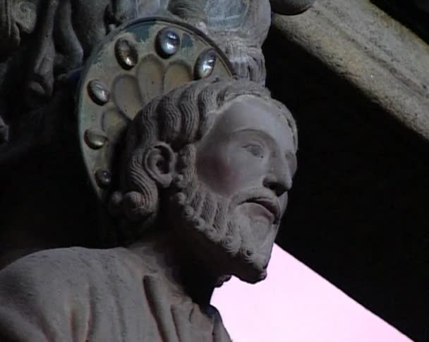 Santiago apostel. Kathedrale von Santa Ana de Compostela. — Stockvideo