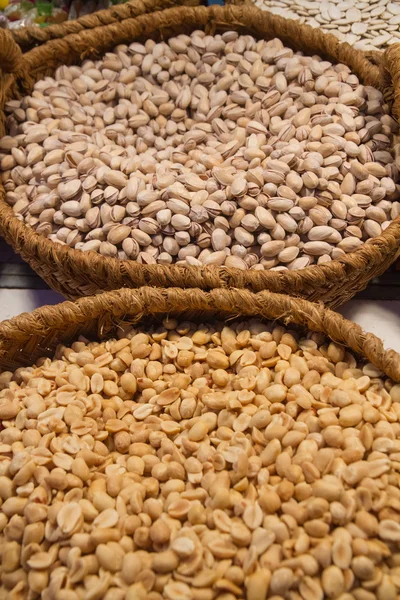 Baskets with nuts — Stock Photo, Image