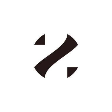 Z harfi basit geometrik negatif uzay logo vektörü