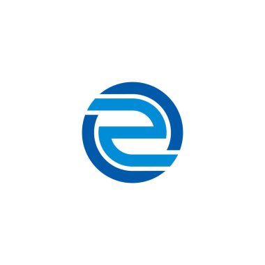 Z harfi daire geometrik basit çizgi logo vektörü