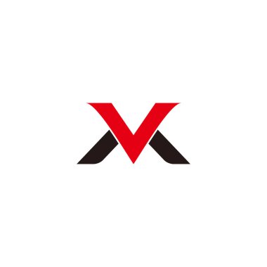 Vk harfi basit renkli geometrik logo vektörü