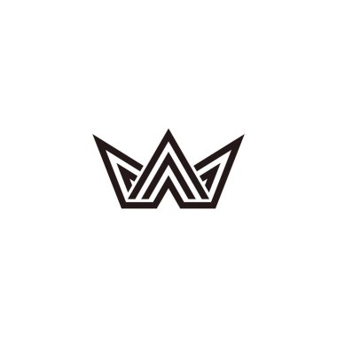 Üçgenler taç kral logo vektörünü çiziyor