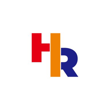 harf hr basit dilim geometrik renkli logo vektörü