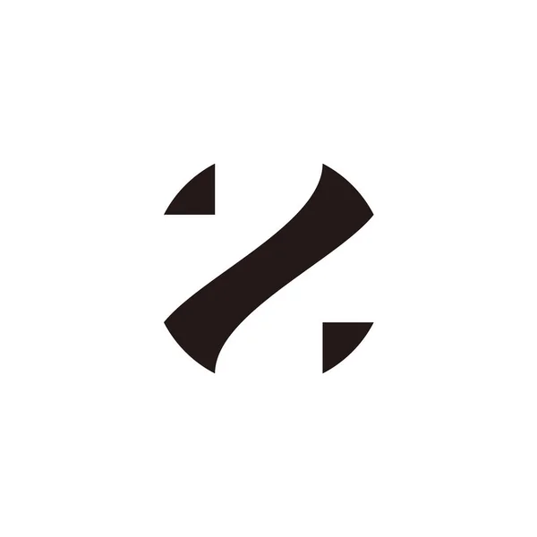 Bokstaven Enkel Geometrisk Negativ Utrymme Logotyp Vektor — Stock vektor