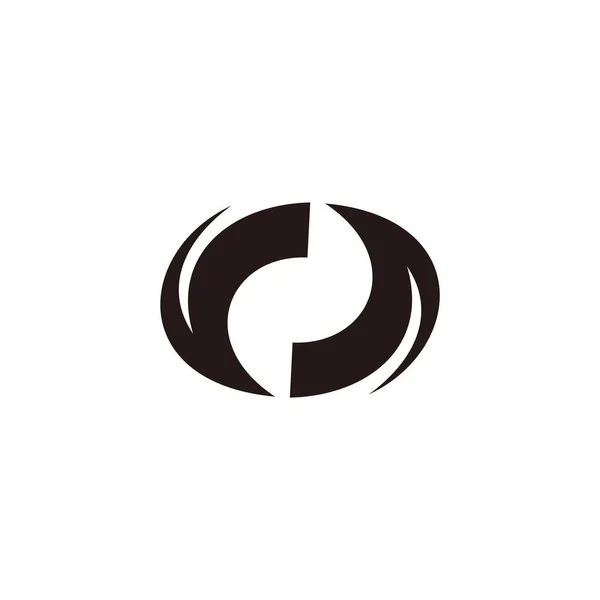 Daire Düz Hareket Yuvarlak Oklar Hareket Tasarım Logo Vektörü — Stok Vektör