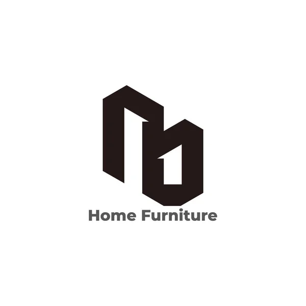 Lettre Mobilier Maison Symbole Géométrique Design Logo Vecteur — Image vectorielle