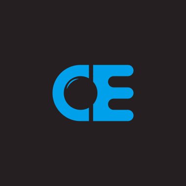 ce harfi basit geometrik cam tasarım logo vektörü