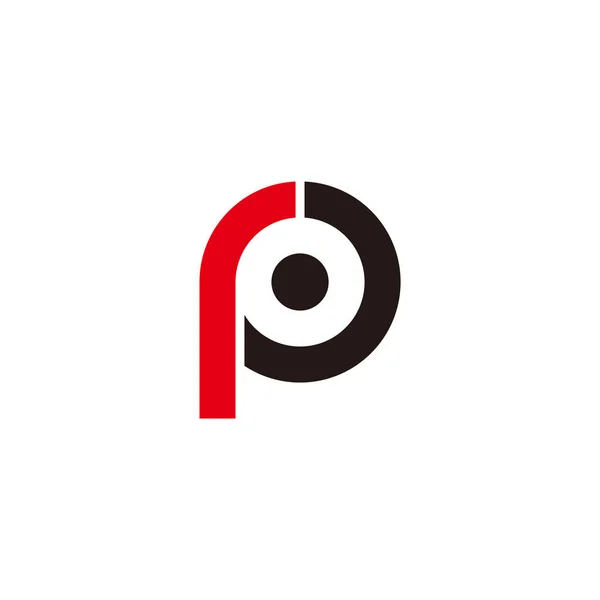 Lettre Simple Mouvement Rond Coloré Design Logo Vecteur — Image vectorielle