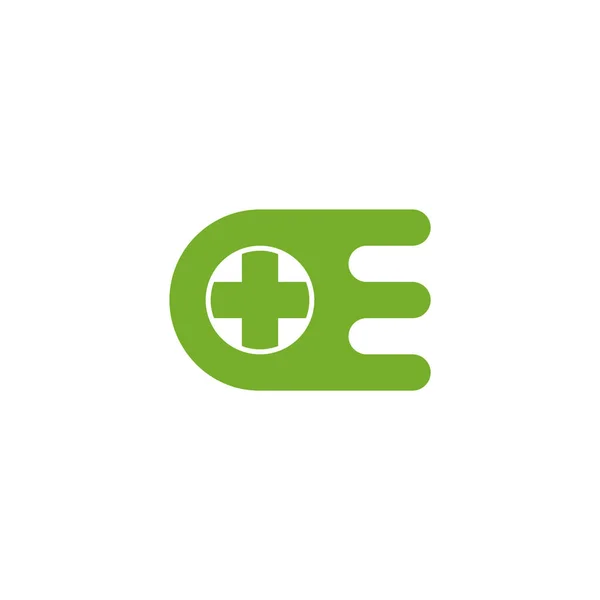 Lettera Eco Logo Medico Vettore — Vettoriale Stock