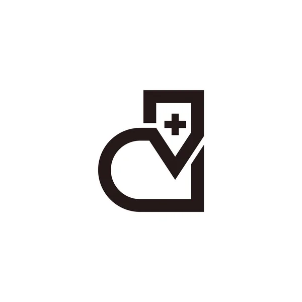 Buchstabe Medizinisches Herzpulssymbol Logo Vektor — Stockvektor