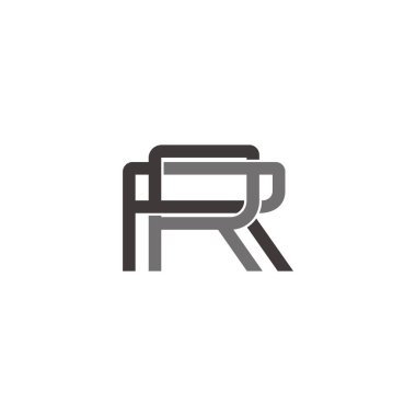 Rr harfi düz renkli basit geometrik logo vektörü