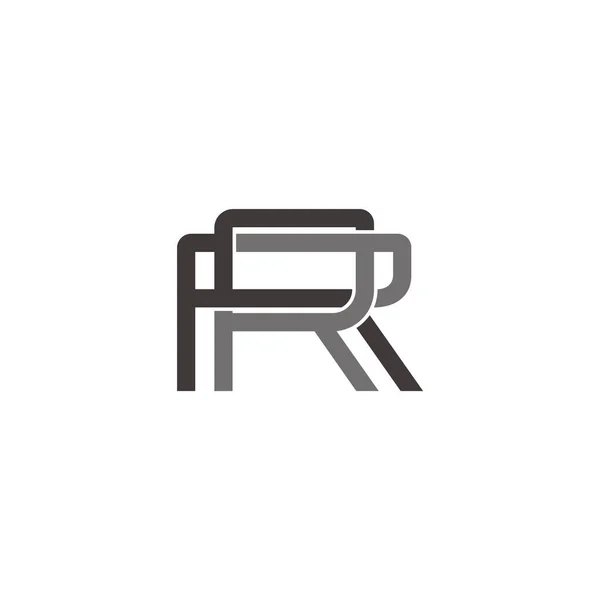 字母Rr平面彩色重叠简单几何标识向量 — 图库矢量图片