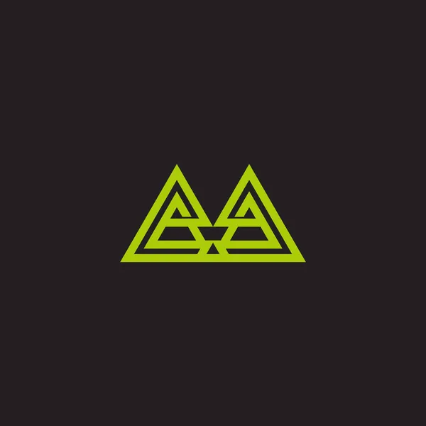 Vert Lettre Montagne Simple Géométrique Linéaire Logo Vecteur — Image vectorielle