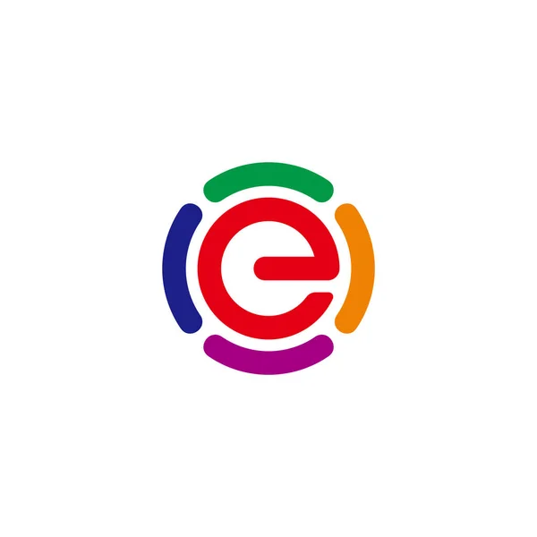 Lettera Cerchio Movimento Simbolo Colorato Logo Vettore — Vettoriale Stock