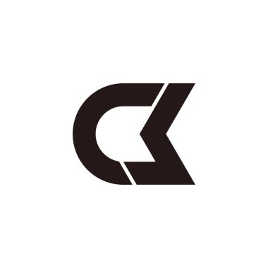 harf cb basit geometrik bağlantı hattı logo vektörü