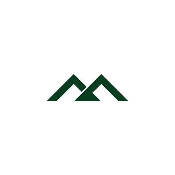 Lettre Montagne Lié Ligne Plate Simple Logo Vecteur — Image vectorielle