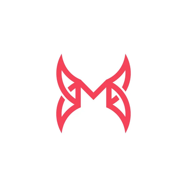 字母M蝴蝶翅膀简单的几何标识向量 — 图库矢量图片