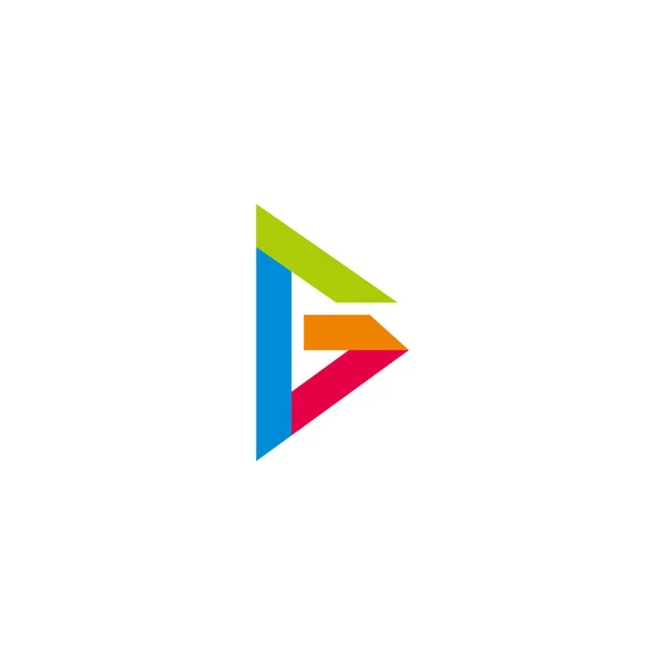 Harfi Renkli Kurdele Basit Geometrik Logo Vektörü — Stok Vektör