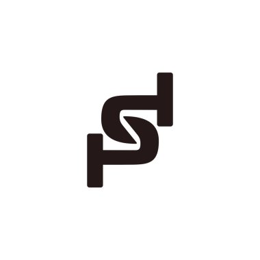 harf p s d basit geometrik bağlı logo vektörü