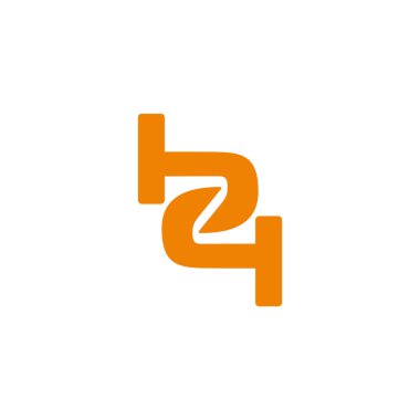 harf b4 basit bağlı geometrik logo vektörü