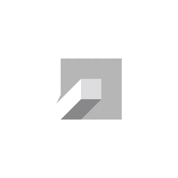 Quadrat Schatten Farbverlauf Objekt Symbol Logo Vektor — Stockvektor