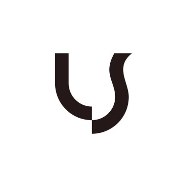 soyut harf l basit geometrik eğriler çizgi düz logo vektörü