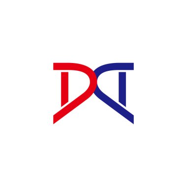 dc harfi basit renkli geometrik çizgi logo vektörü