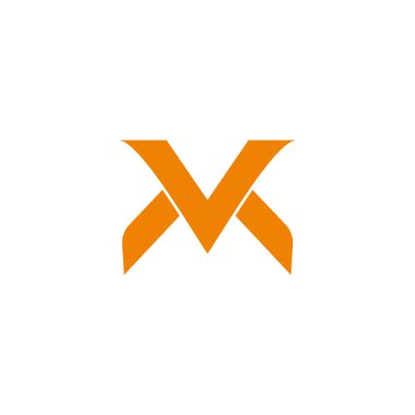 harf vk basit eğri geometrik temiz tasarım logo vektörü