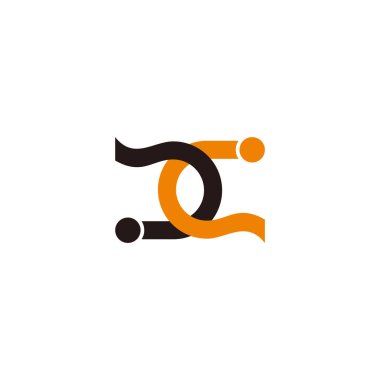 c harfi renkli kurdele logo vektörüne bağlandı