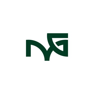 mg harfi basit geometrik çizgi logo vektörü
