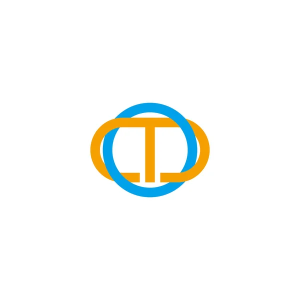 Buchstaben Verknüpft Bunte Kreis Linie Logo Vektor — Stockvektor