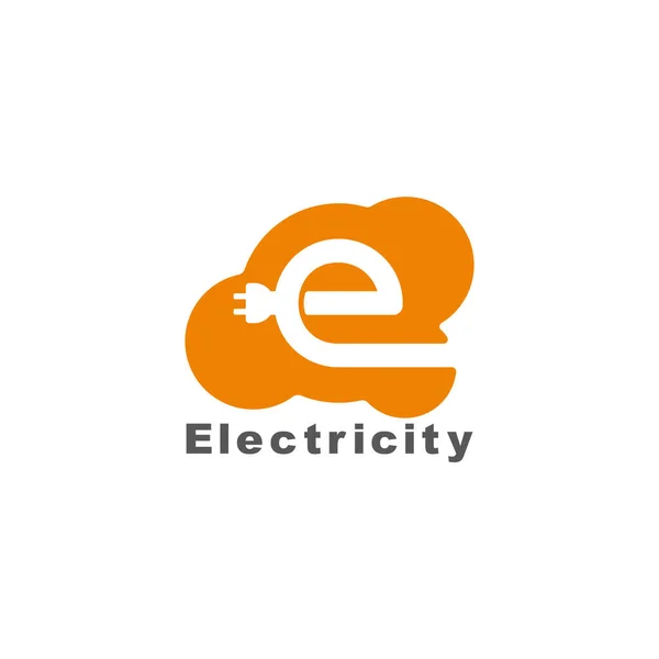 Letter Electric Plug Data Server Online Symbol Logo Vector — Stock Vector