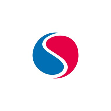 harf s eğrileri daire rengarenk nesneler logo vektörü