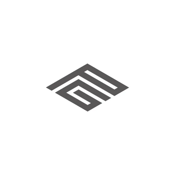 Buchstabe Einfache Linien Kunst Scharfe Form Logo Vektor — Stockvektor