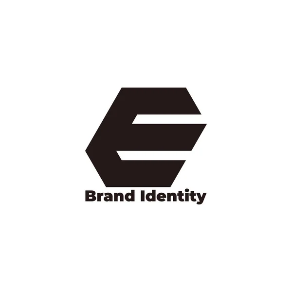 Carta Sombra Plana Simples Design Geométrico Logotipo Vetor —  Vetores de Stock