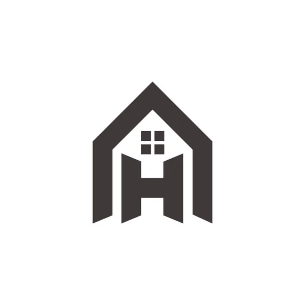 字母H家庭窗口简单的几何标志向量 — 图库矢量图片