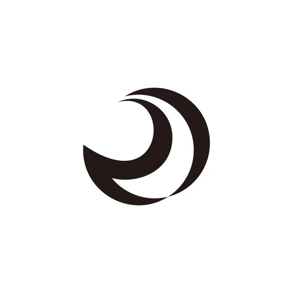 Eğrileri Daire Sembolü Geometrik Logo Vektörü — Stok Vektör