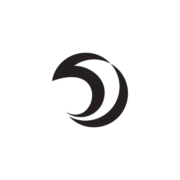 Harf Eğrileri Daire Sembolü Geometrik Logo Vektörü — Stok Vektör
