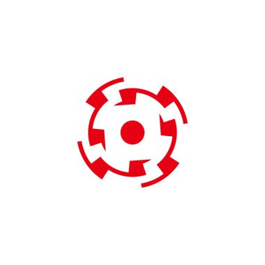 Çember geometrik güneş enerjisi şekil zigzag tasarım logo vektörü