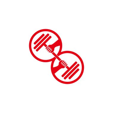 spor salonu ağırlık kaldırma yarışması logo vektörü
