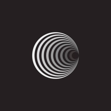 3d çizgili delik tünelleri gradyan tasarım sembolü logo vektörü