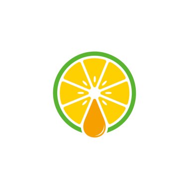 limon suyu damlası sembolü geometrik renkli logo vektörü