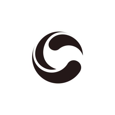 harf c eğriler daire hareket okları nesne logo vektörü